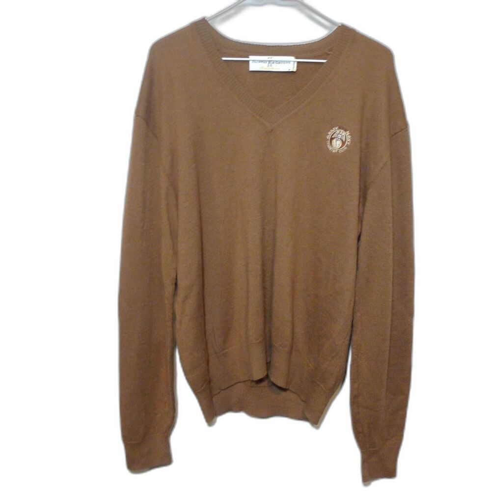 Fairway & Greene Baby Alpaca V Neck Sweater - Camel M